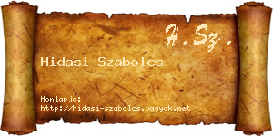 Hidasi Szabolcs névjegykártya